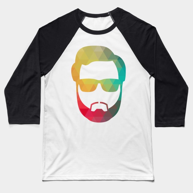 Color pattern silhouette of a male face Baseball T-Shirt by AdiDsgn
